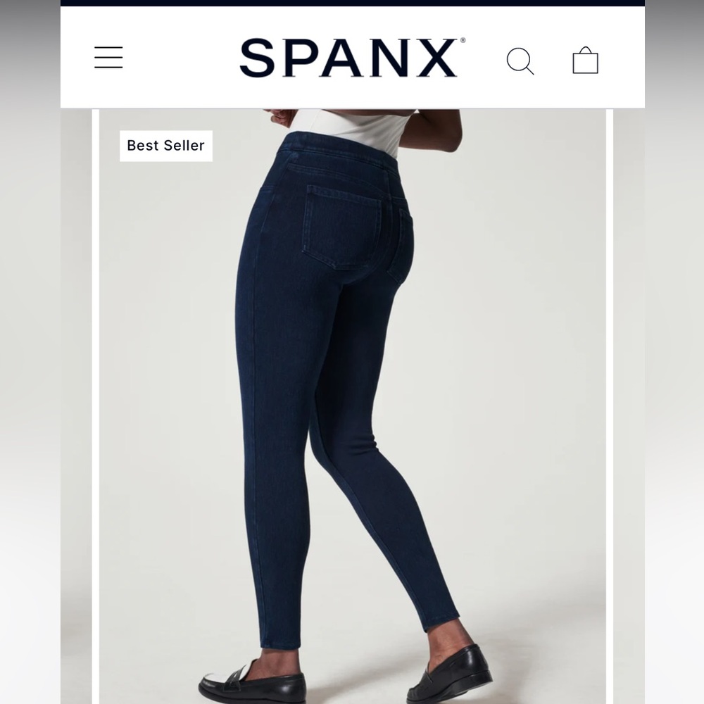Spanx Petite Jean-ish Leggings Women’s Size Small - Picture 2 of 7